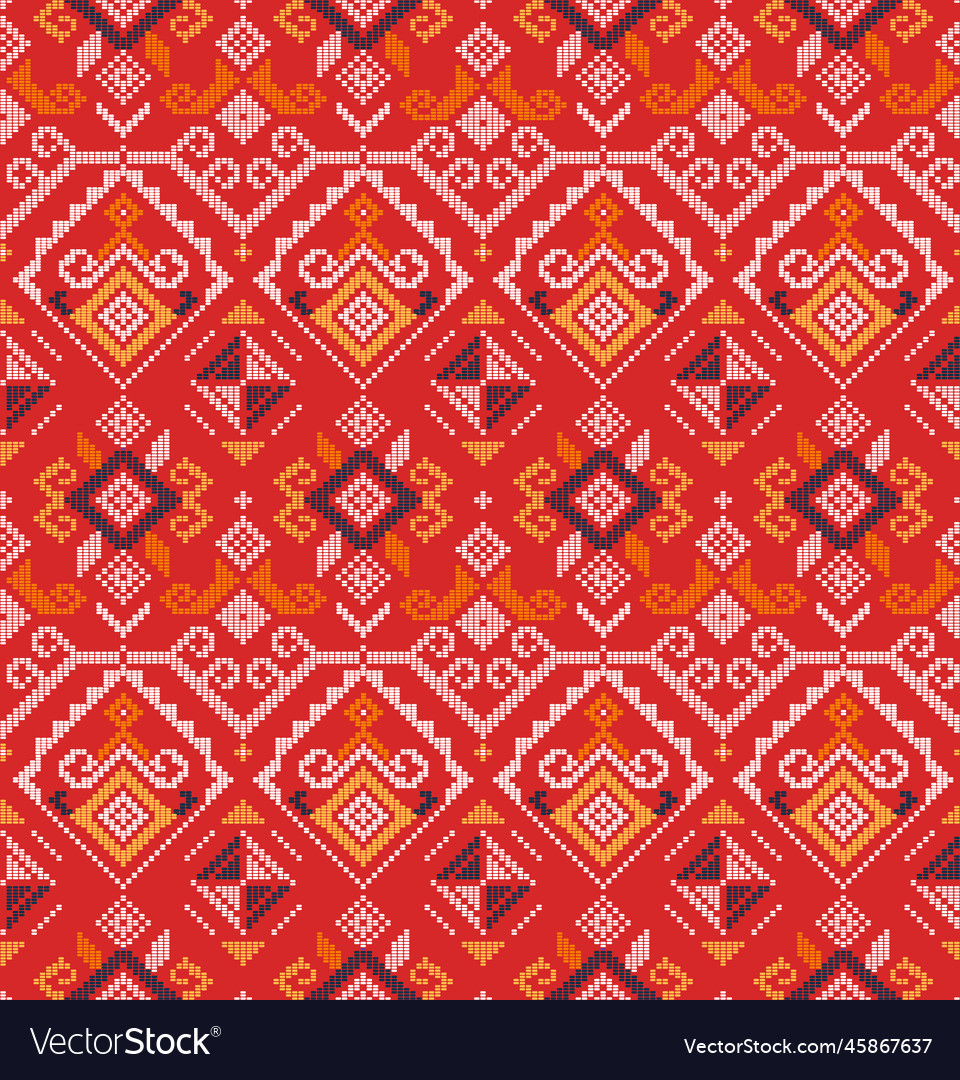 Filipino folk yakan weaving seamless design Vector Image