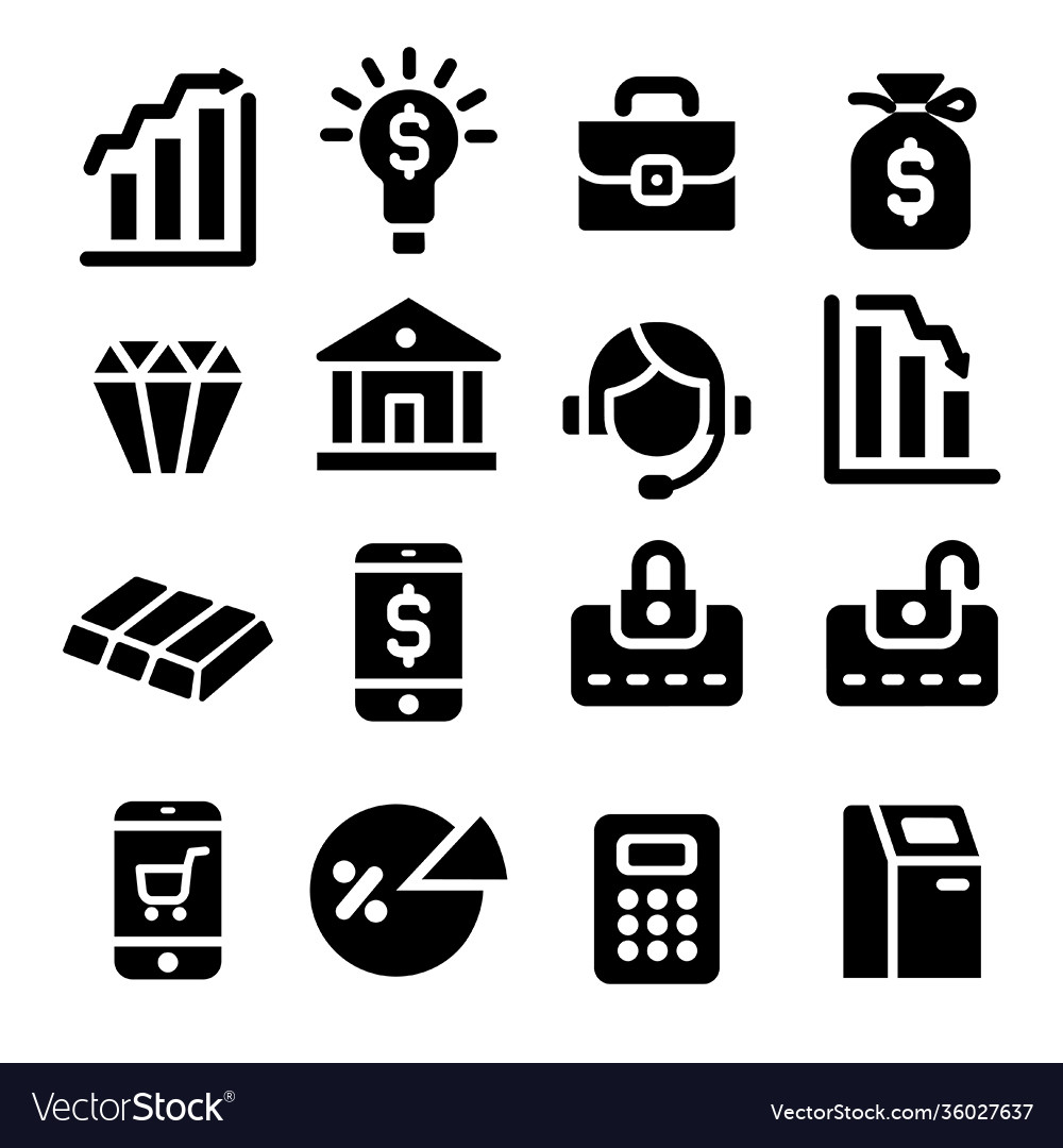 Finance icons vector image Finance icons