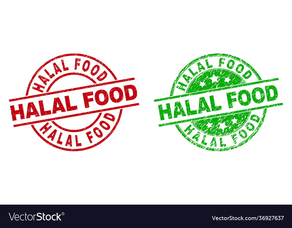 Halal food round seals with unclean style