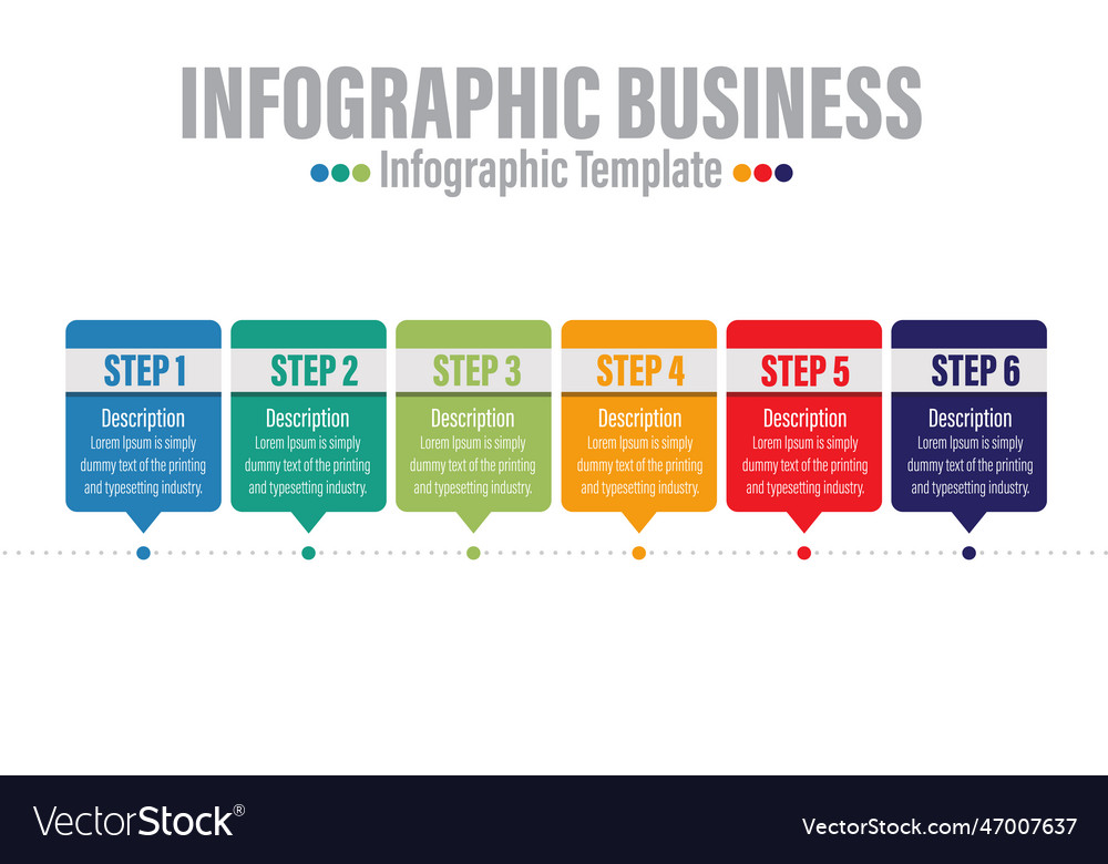 Infographic design template with numbers six 6 Vector Image