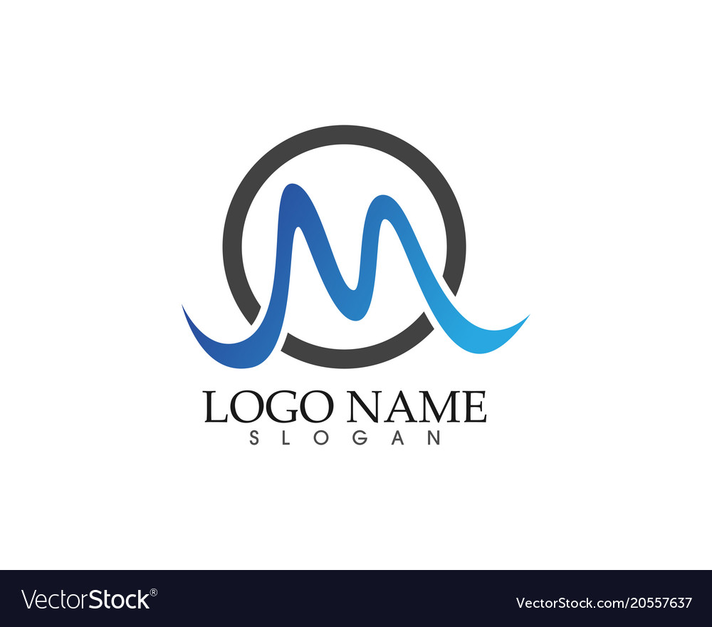 M letter wave logo template Royalty Free Vector Image