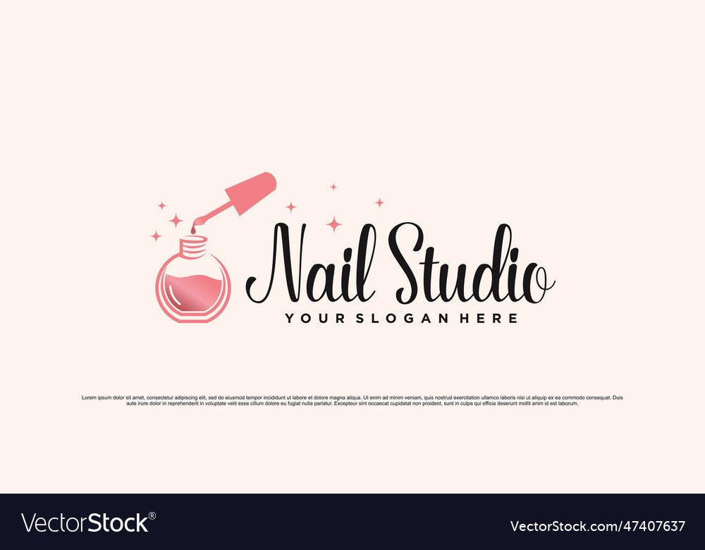 Nail art studio logo design for manicure Vector Image