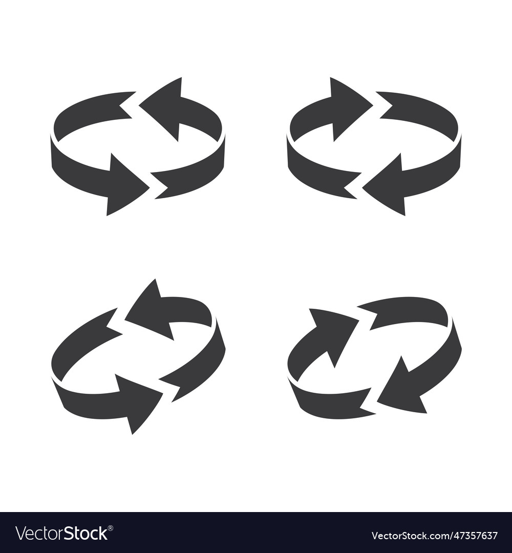 Rotation or circular arrows icon isolated vector image Rotation or circular arrows icon isolated