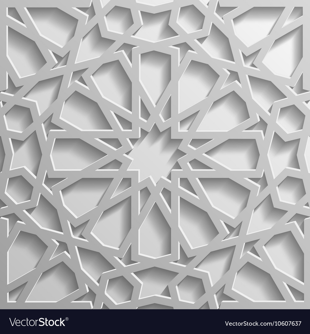 Seamless islamic  pattern  3d Traditional Arabic Vector  Image