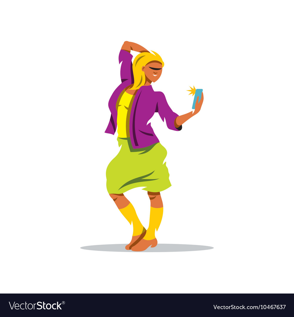 Selfie girl cartoon Royalty Free Vector Image - VectorStock