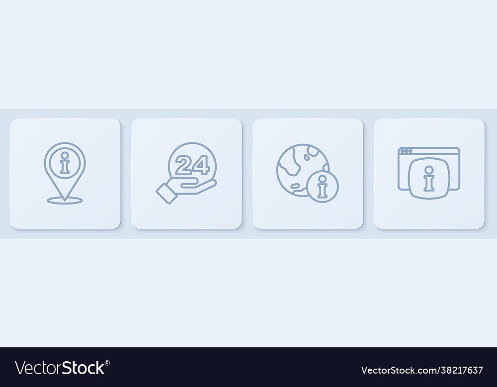 Set line location with information Vector Image Set line location with information