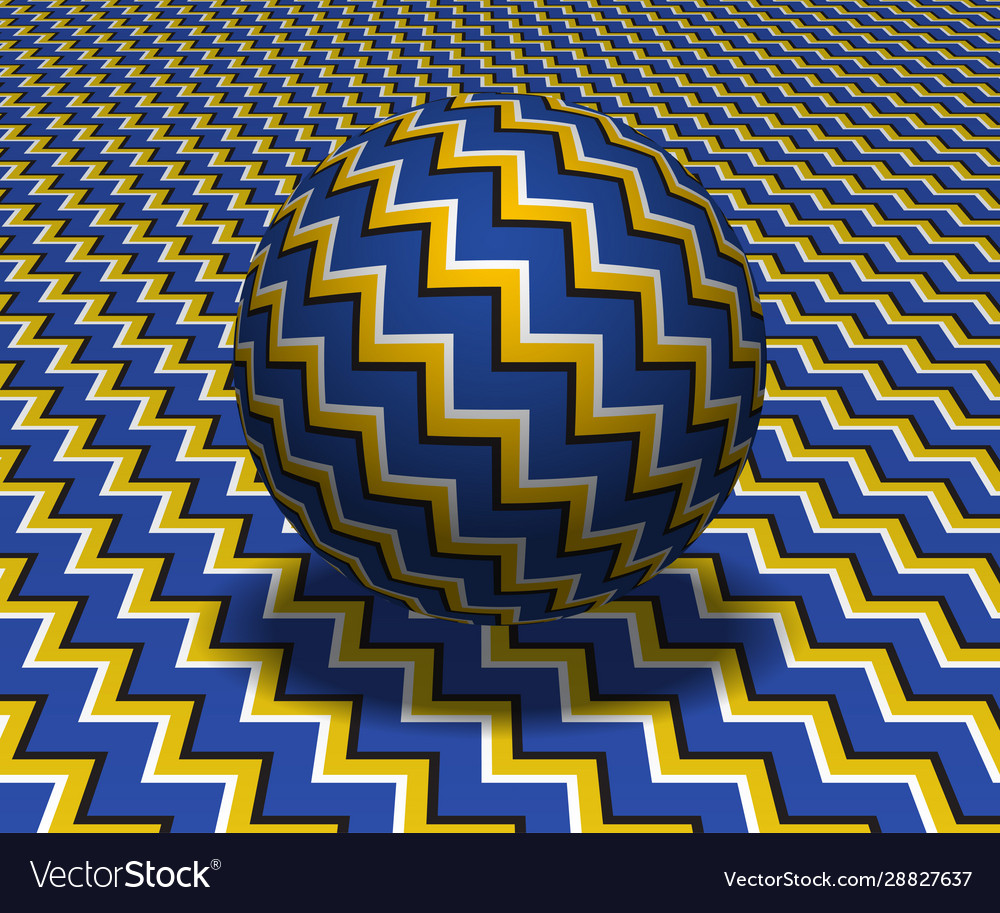 Sphere hovers above surface abstract objects