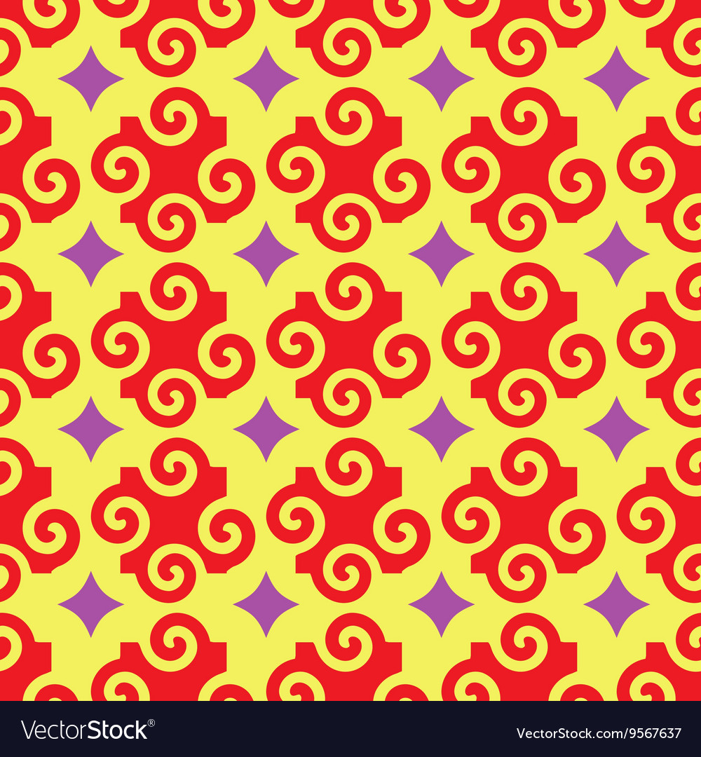 Spiral and star abstract seamless pattern