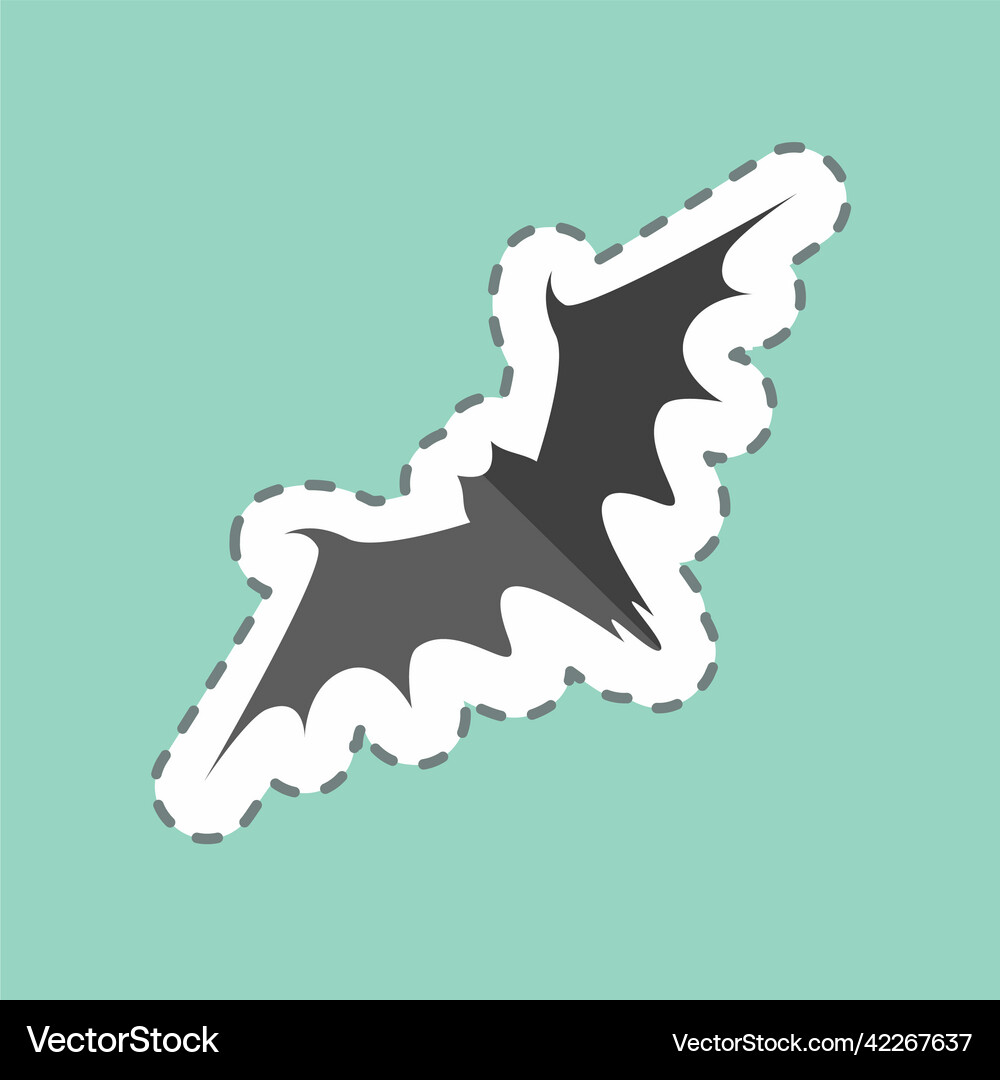 Sticker line cut bat suitable for animal symbol Vector Image