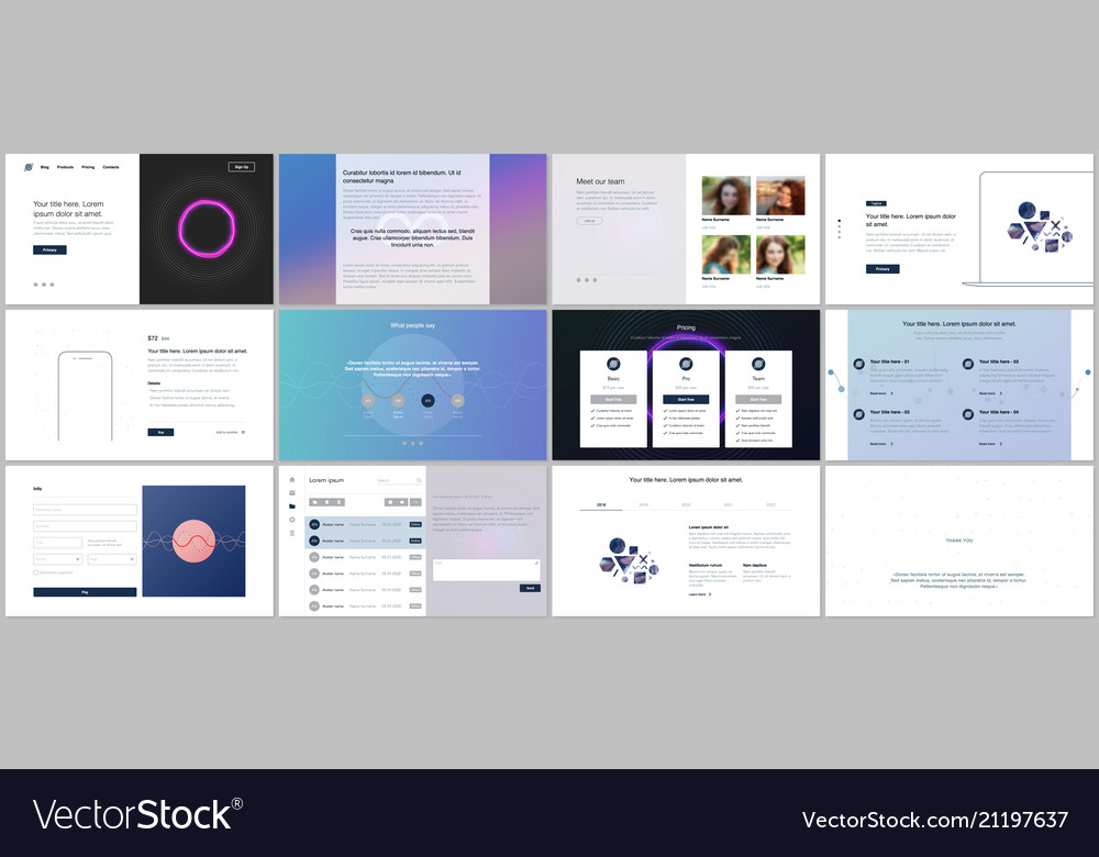 Templates for website design minimal Royalty Free Vector