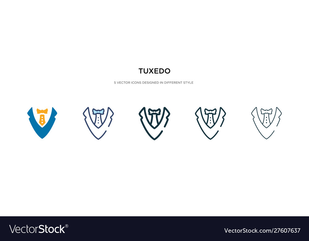 Tuxedo icon in different style two colored