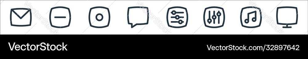 Basic ui line icons linear set quality line set Vector Image