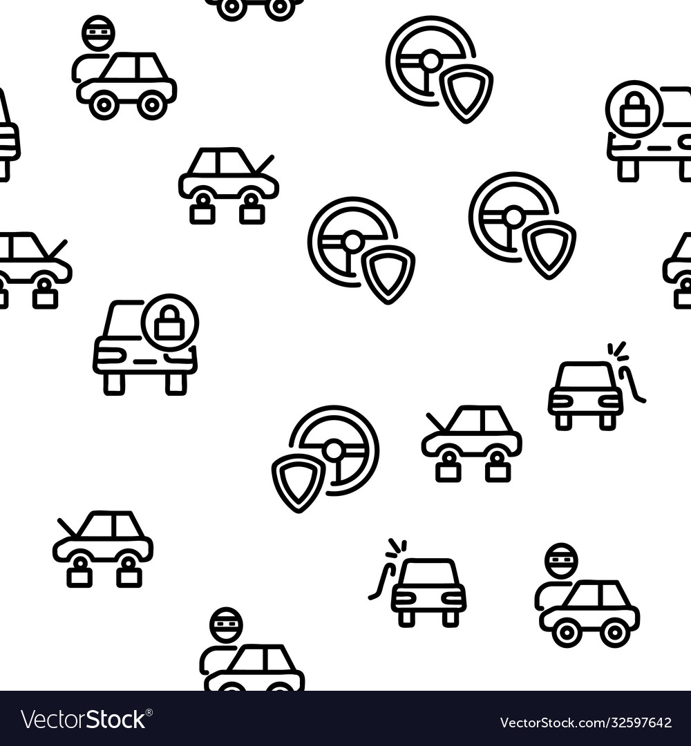 Car theft seamless pattern