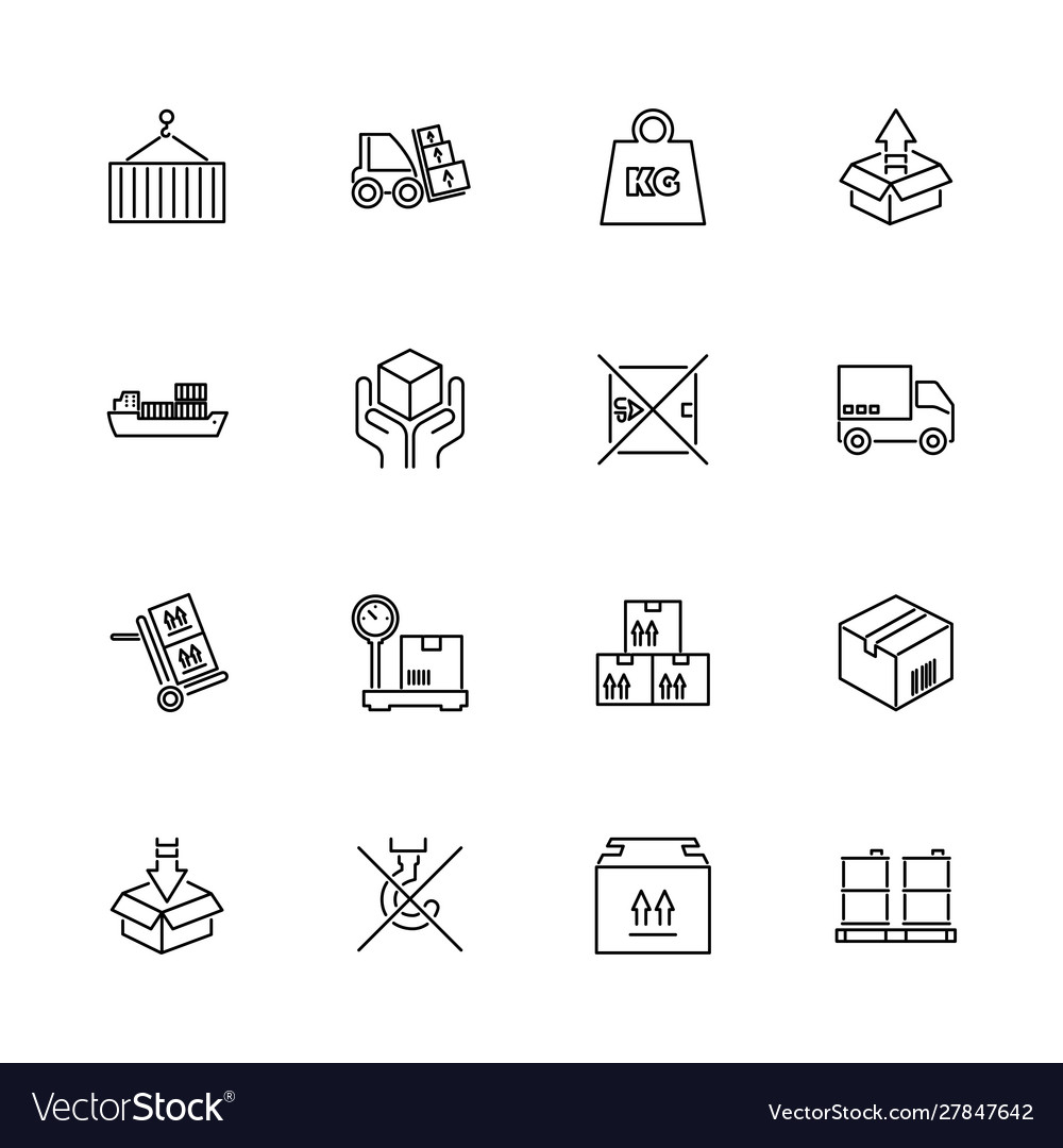 Cargo - flat icons Royalty Free Vector Image - VectorStock