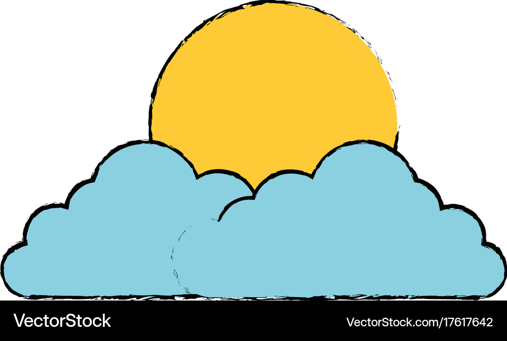 Cloud sky with sun Royalty Free Vector Image - VectorStock