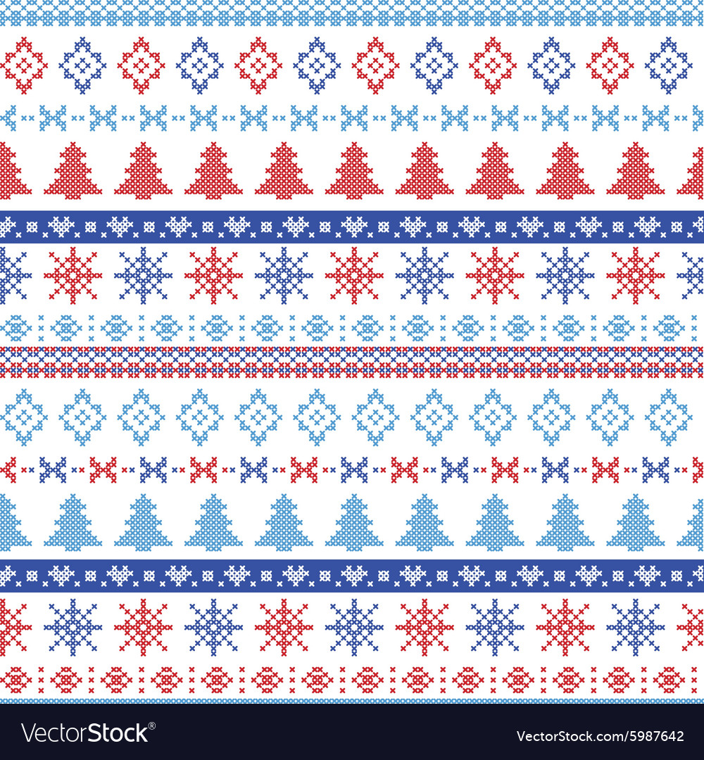 Dark and light blue red christmas pattern