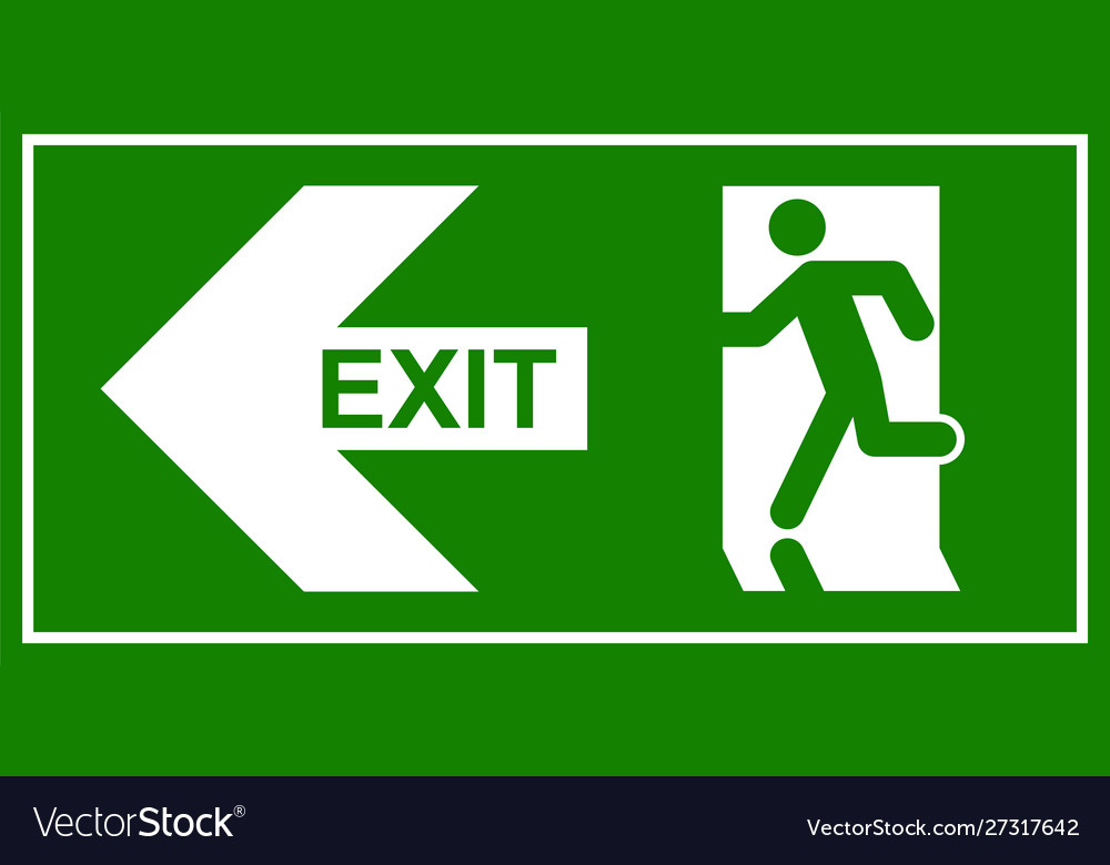 Emergency Exit Sign with Running Man