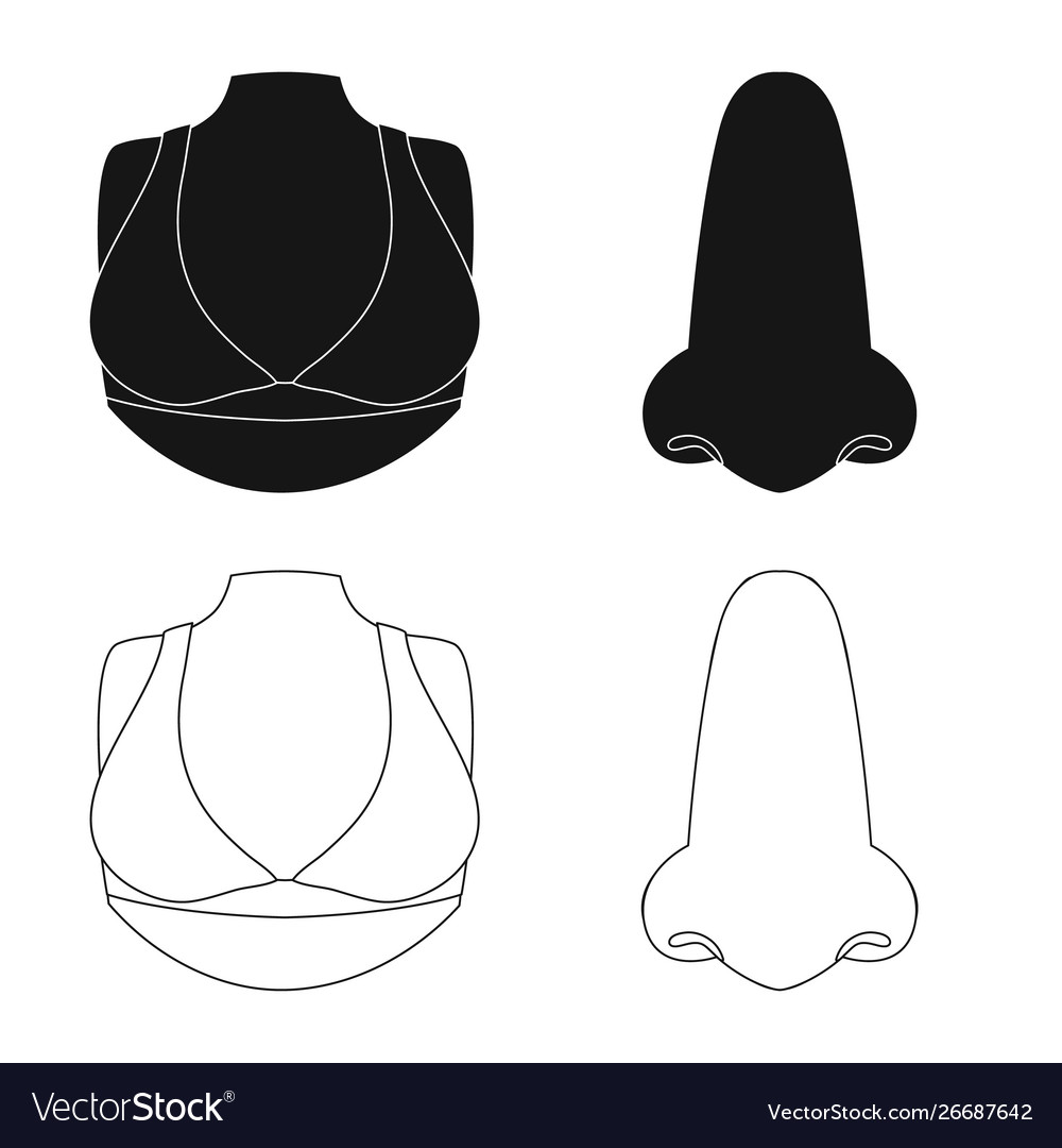 Isolated object body and part icon collection