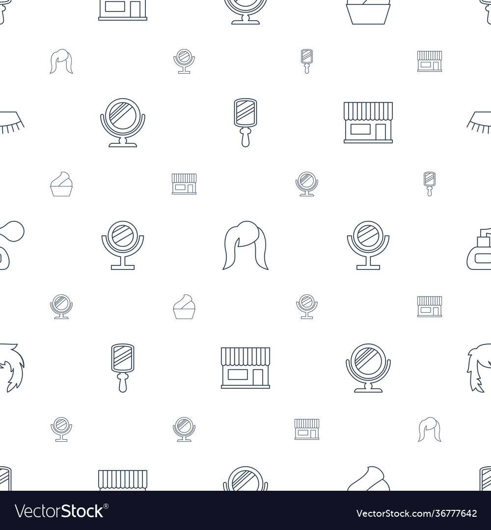 Makeup icons pattern seamless white background