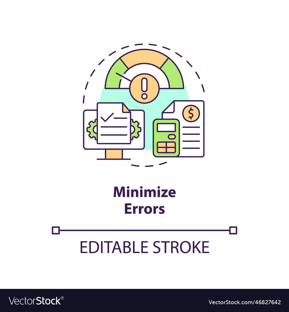 Minimize errors concept icon