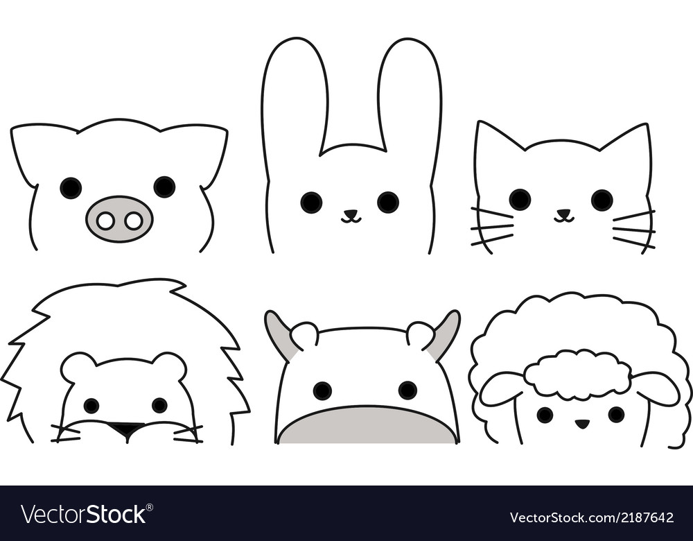 Outline Animals Royalty Free Vector Image - VectorStock