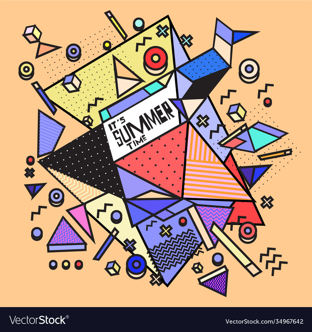 Triangle geometric forms for summer design event Vector Image Triangle geometric forms for summer design event
