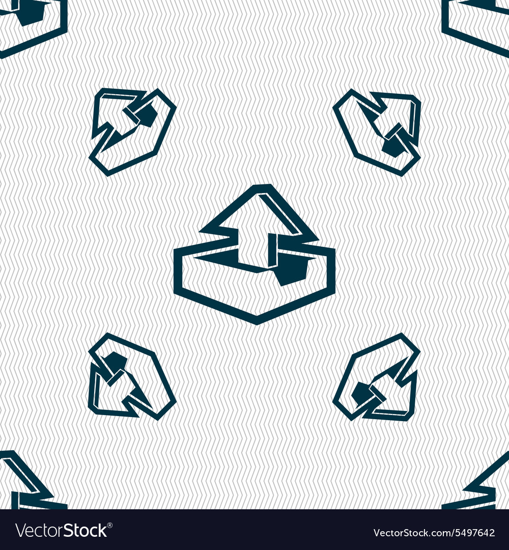 Upload icon sign seamless pattern with geometric