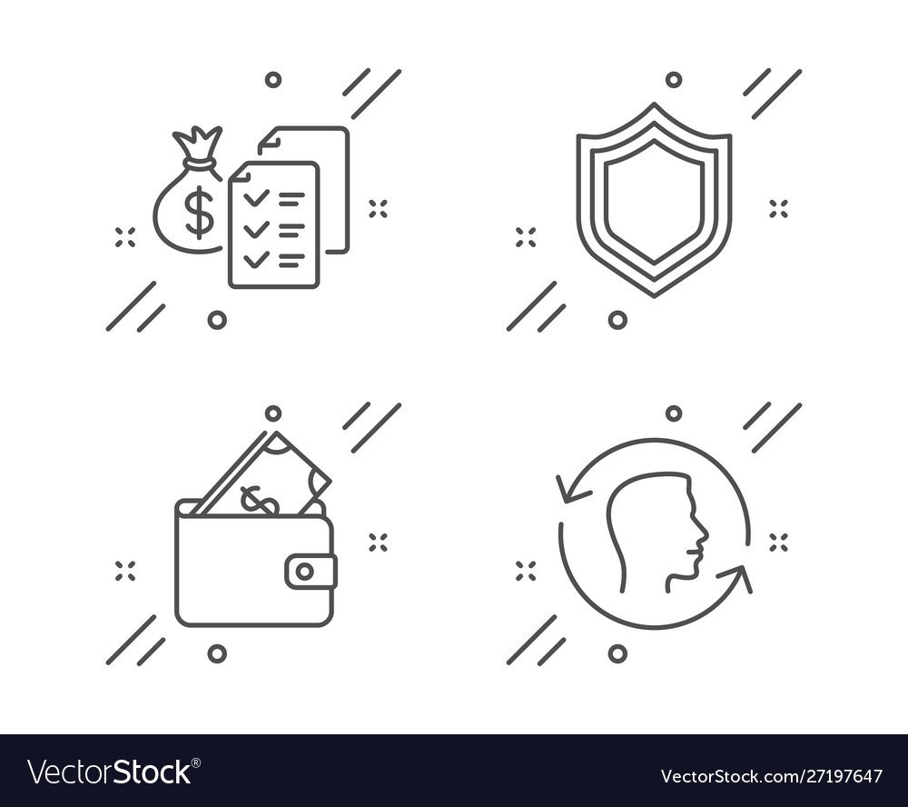 Accounting wealth security and wallet icons set