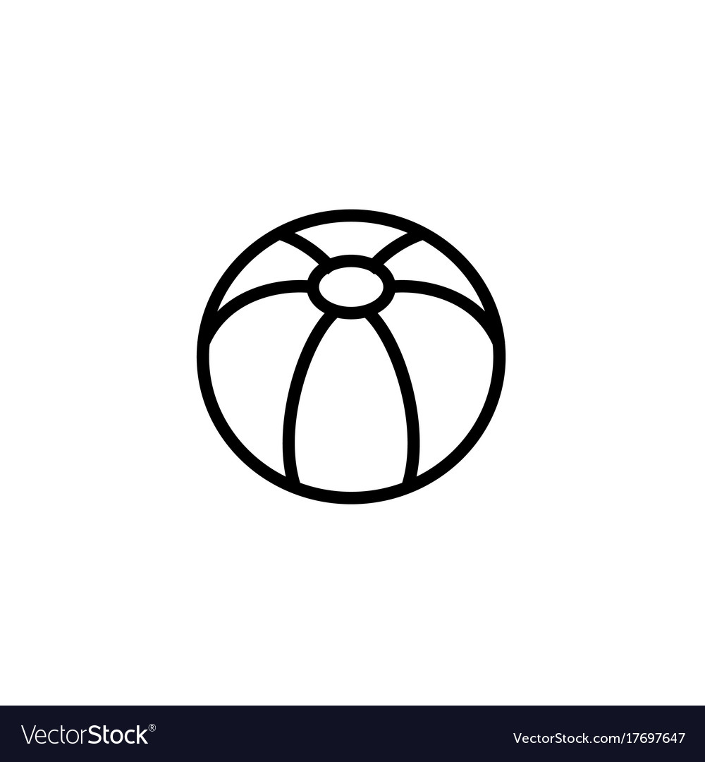 Ball icon thin line black on white background Vector Image