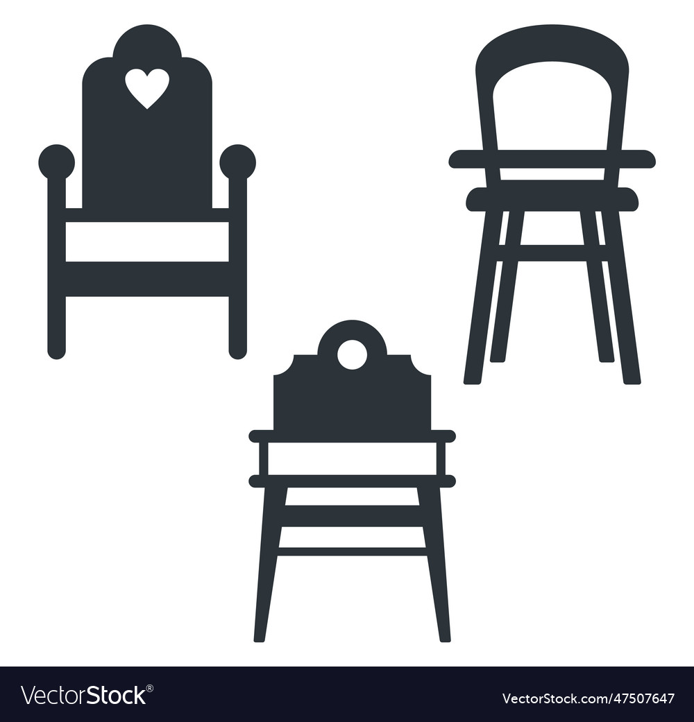 Black silhouette of chair Royalty Free Vector Image