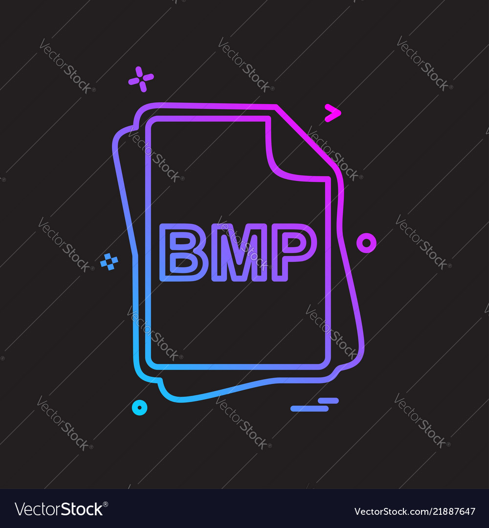 Bmp file type icon design vector image Bmp file type icon design