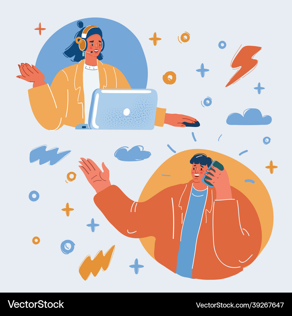 Communication man calling Royalty Free Vector Image