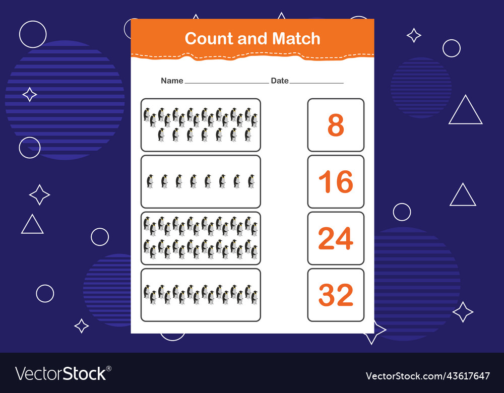 Count and match with the correct number how