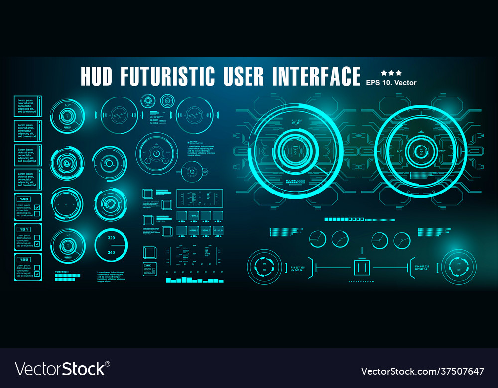 Dashboard display virtual reality technology vector image Dashboard display virtual reality technology