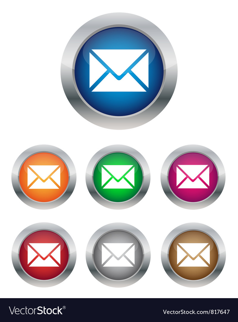 Email buttons Royalty Free Vector Image - VectorStock