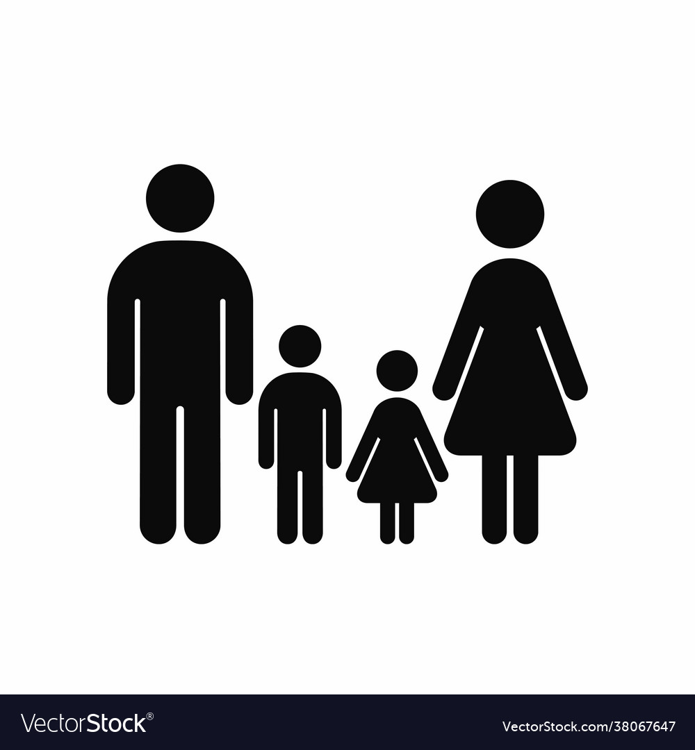 Family black icon isolated silhouette