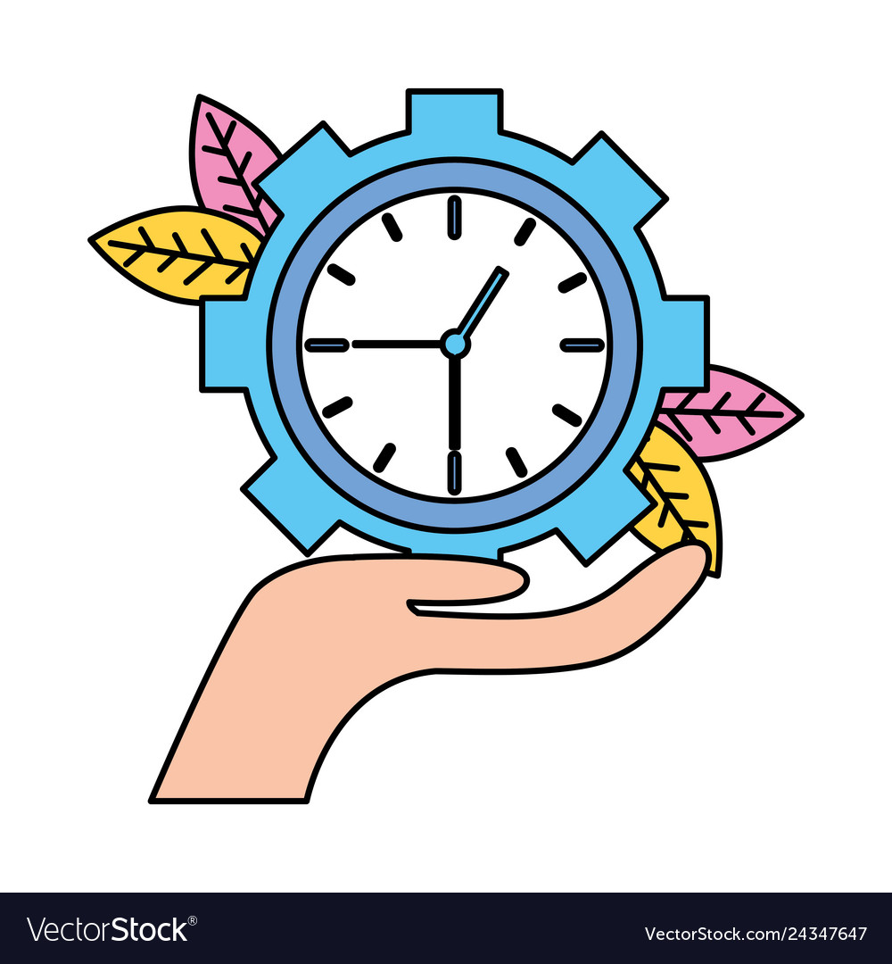 Hand holding clock Royalty Free Vector Image - VectorStock