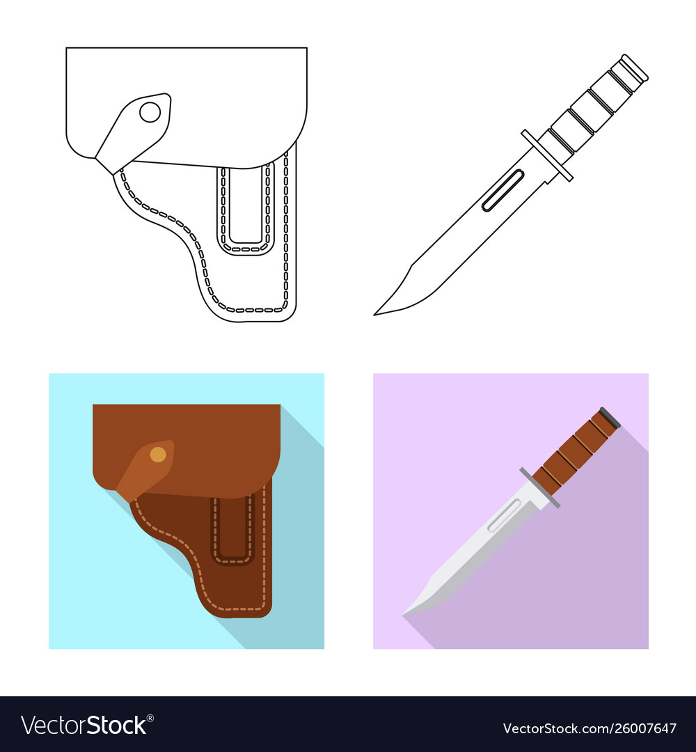 Isolated object weapon and gun logo set