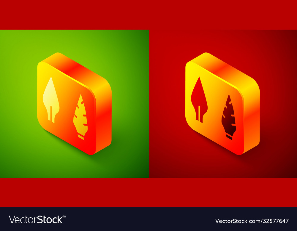 Isometric stone age arrow head icon isolated