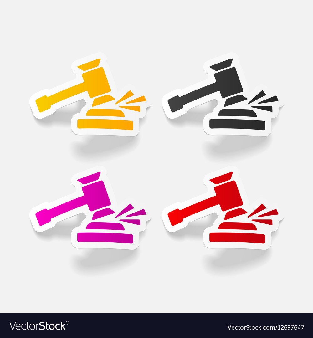 Realistic design element gavel