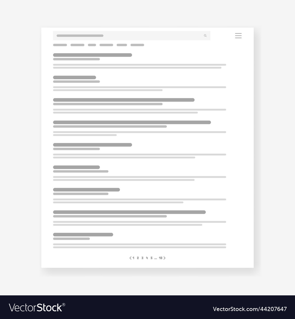 Search engine wireframe webpage prototype vector image Search engine wireframe webpage prototype