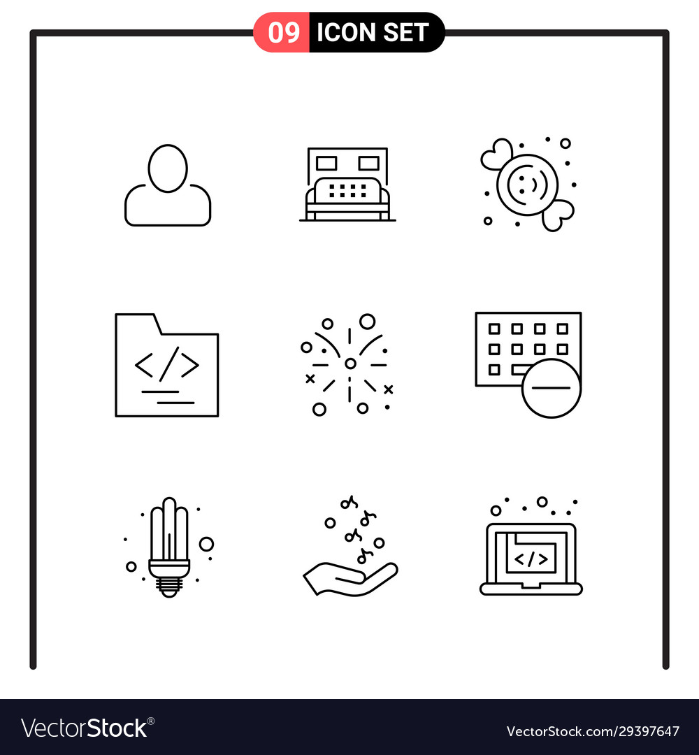 Set 9 line style icons for web and mobile