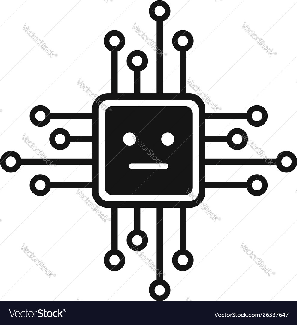 Smartphone processor icon simple style Royalty Free Vector