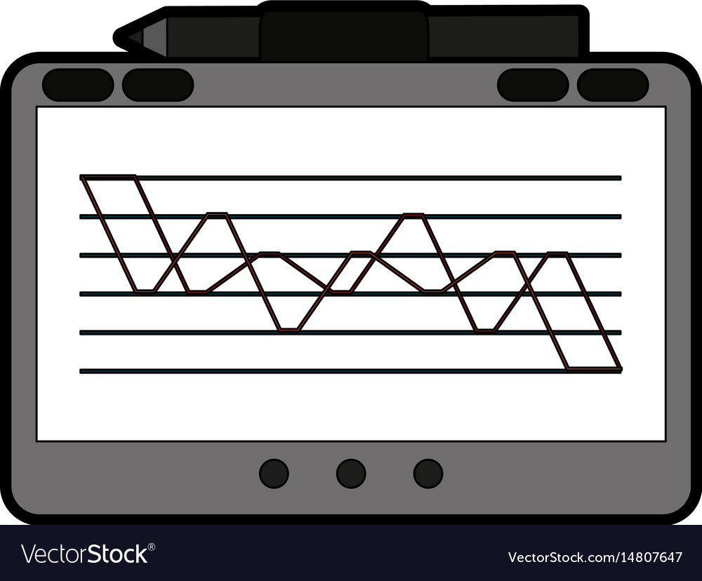 Tablet with graph on screen icon image