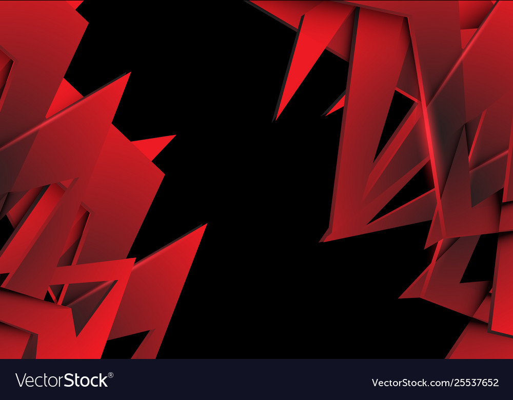 Abstract red polygon overlap on black vector image Abstract red polygon overlap on black