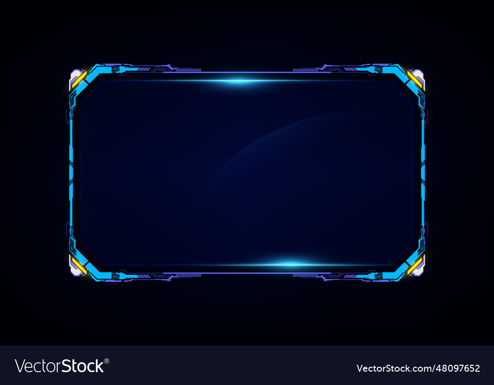 Abstract tech sci fi hologram frame template