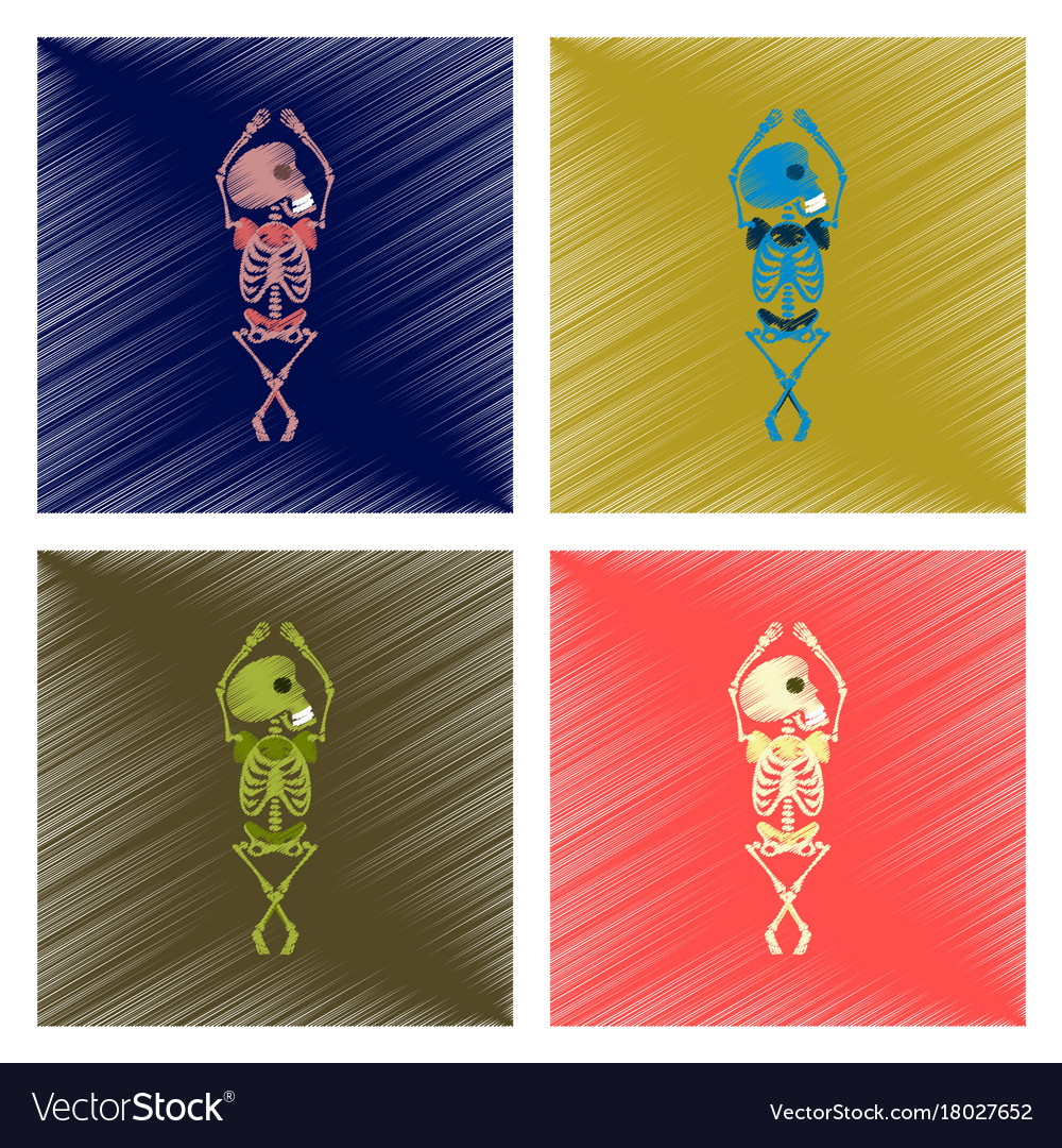 Assembly flat shading style icon skeleton