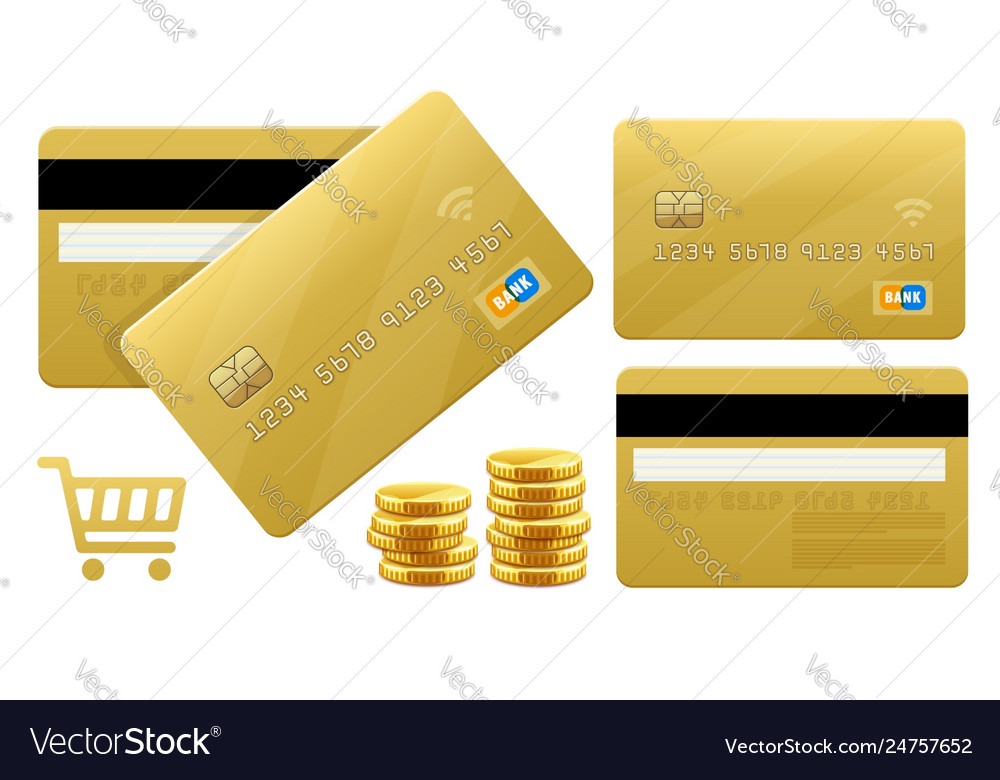Banking Gold Credt Cards Royalty Free Vector Image