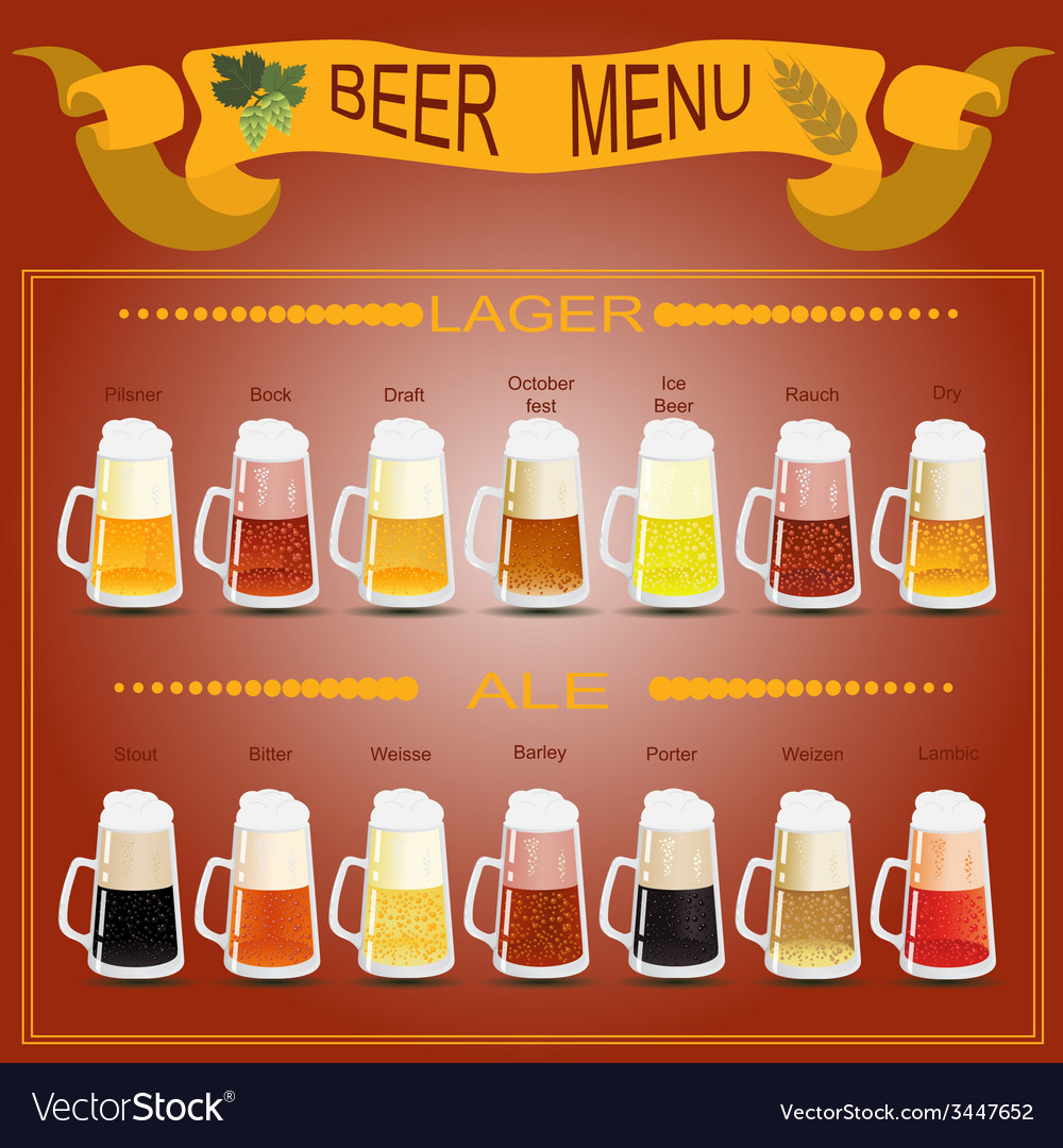 Beer menu set creating your own infographics