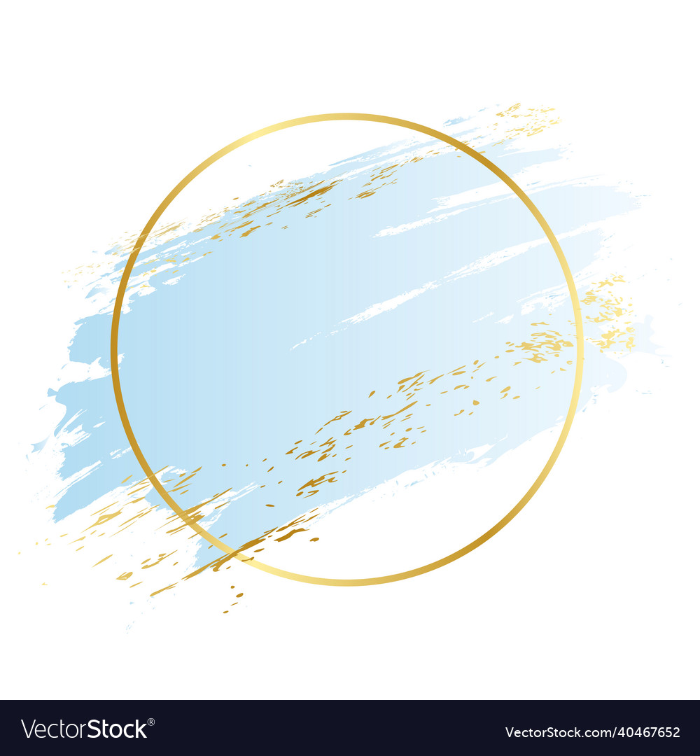 Blue background stroke frame gold vector image Blue background stroke frame gold